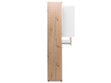 Schuhschrank >Jacklin I< in Artisan-Eiche Weiß - 70x185x35cm (BxHxT)