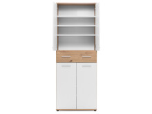 Schuhschrank >Jacklin I< in Artisan-Eiche Weiß - 70x185x35cm (BxHxT)