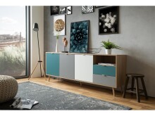 Sideboard >Visby< in Sonoma-Eiche - 180x71x40cm (BxHxT)