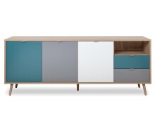 Sideboard >Visby< in Sonoma-Eiche - 180x71x40cm...
