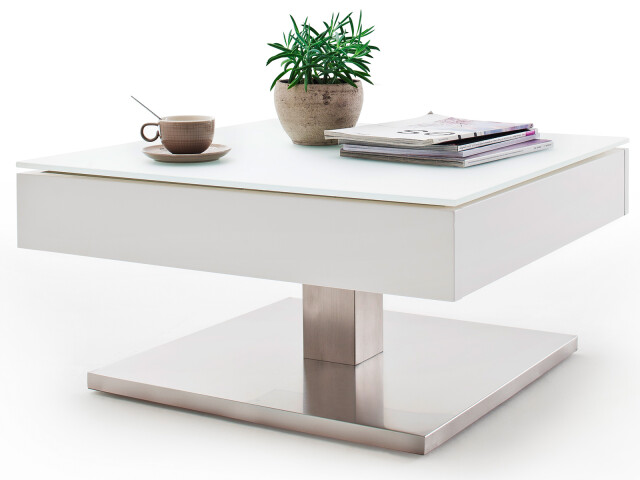 Couchtisch >Marcie< in Weiß matt aus MDF - 75x38x75cm (BxHxT)