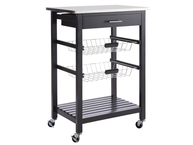 Rollwagen >Columbia I< in Schwarz aus Metall - 60x83,5x40cm (BxHxT)