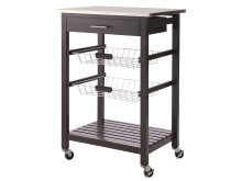 Rollwagen >Columbia I< in Schwarz aus Metall - 60x83,5x40cm (BxHxT)