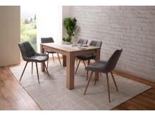 Esszimmerstuhl >Tivoli< (4-er Set) in Grau aus Metall - 50x83x60cm (BxHxT)