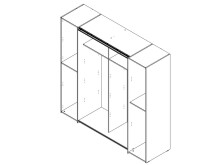 Kleiderschrank >Kaleb< in Sonoma-Eiche - 200.1x190.5x61.6cm (BxHxT)