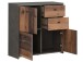 Kommode >Burg< in Betonoptik Dunkelgrau - 77.2x77.5x29.6cm (BxHxT)