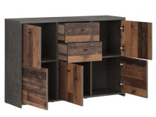 Kommode >Burg< in Betonoptik Dunkelgrau - 114.1x77.5x29.6cm (BxHxT)