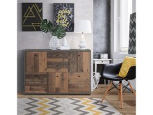 Kommode >Burg< in Betonoptik Dunkelgrau - 114.1x77.5x29.6cm (BxHxT)