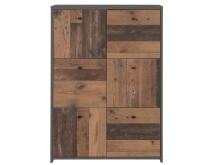Kommode >Burg< in Betonoptik Dunkelgrau - 77.2x112.7x29.6cm (BxHxT)