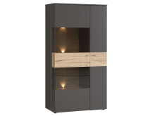 Highboard >Chatham I< in Chromfarben aus Glas -...