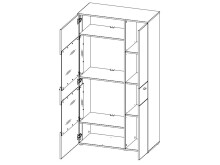 Highboard >Chatham I< in Chromfarben aus Glas - 90,1x168,1x41,3cm (BxHxT)
