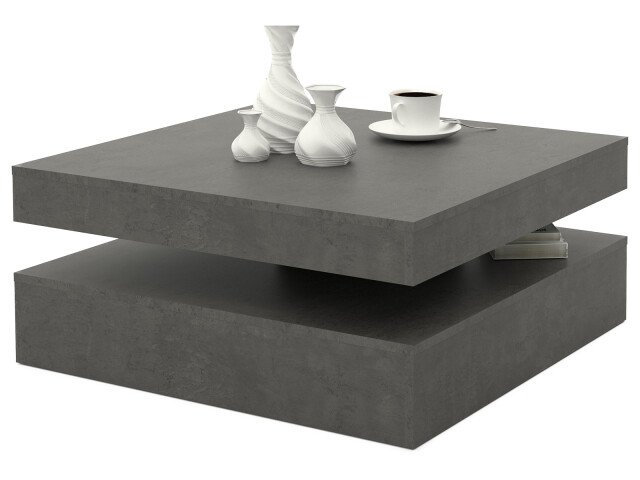 Couchtisch >Coimbra< in Betonoptik Dunkelgrau - 93x34.3x78cm (BxHxT)