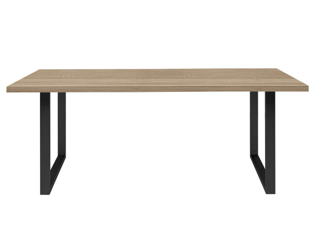 Esstisch >Talbert< in Sonoma-Eiche Schwarz aus Metall - 180x74,4x90cm (BxHxT)