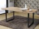 Esstisch >Talbert< in Sonoma-Eiche Schwarz aus Metall - 180x74,4x90cm (BxHxT)