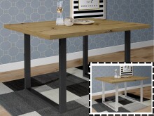 Esstisch >Talbert< in Artisan Eiche aus Metall -...