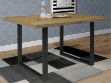 Esstisch >Talbert< in Artisan Eiche aus Metall -...