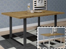Esstisch >Talbert< in Artisan Eiche aus Metall -...