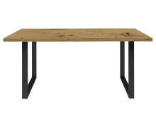 Esstisch >Talbert< in Artisan Eiche Schwarz aus Metall - 160x74,4x90cm (BxHxT)