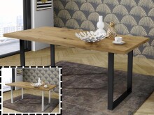 Esstisch >Talbert< in Artisan Eiche aus Metall -...