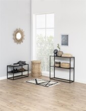 Regal >New Haven< in Schwarz aus Stahl - 79,5x80,5x26cm (BxHxT)