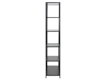 Regal >Carney< in Schwarz/matt aus Metall - 77x185x35cm (BxHxT)