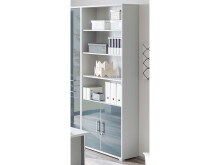 Aktenschrank >Olivia< in lichtgrau aus Glas -...