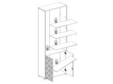 Aktenschrank >Olivia< in lichtgrau aus Glas - 79x220x35cm (BxHxT)