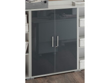 Aktenschrank >Olivia< in lichtgrau aus Glas -...