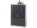 Aktenschrank >Olivia< in lichtgrau aus Glas - 78x114x35cm (BxHxT)