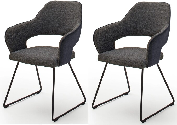 Esszimmerstuhl >Northampton I< (2-er Set) in Anthrazit - 58x87x59 (BxHxT)