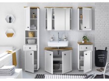 Hochschrank >Tomlin< in Weiß - 41x191x32cm (BxHxT)