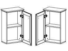 Hängeschrank >Tomlin< in Weiß - 41x70x24cm (BxHxT)