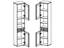 Badezimmer-Set >Tomlin< (5-teilig) in Weiß - 205x191x47cm (BxHxT)