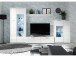 Wohnwand >New Jersey< in Weiß aus Glas - 320x194x39,6cm (BxHxT)