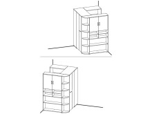 Kleiderschrank >Lasmos< begehbar, in Sandeiche/weiß - 146x198x133cm (BxHxT)