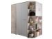 Kleiderschrank >Lasmos< begehbar, in Sandeiche/weiß - 146x198x133cm (BxHxT)