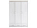 Kleiderschrank >Lebbie< in Pinie-Weiß;Trüffel - 148x201x62cm (BxHxT)