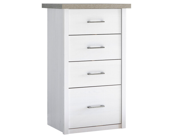 Kommode >Lebbie< in Pinie Weiß - 60x101x43cm (BxHxT)