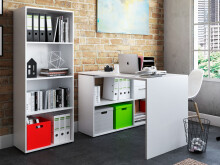 Büro-Set >Trio< in Weiß - 121x76x33cm...