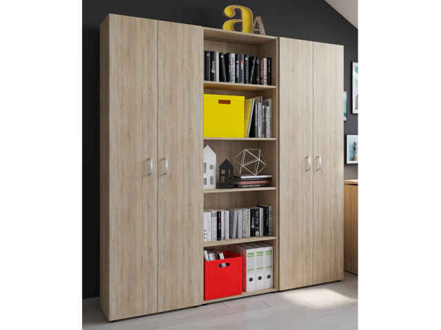 Büro-Set >Trio< in Sonoma-Eiche - 171x186.5x34.5cm (BxHxT)