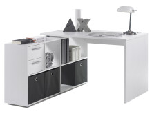 Büro-Set >Trio< in Weiß - 228.1x76x34.5cm (BxHxT)