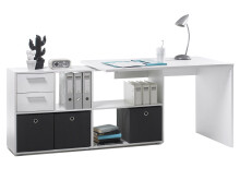 Büro-Set >Trio< in Weiß - 228.1x76x34.5cm (BxHxT)