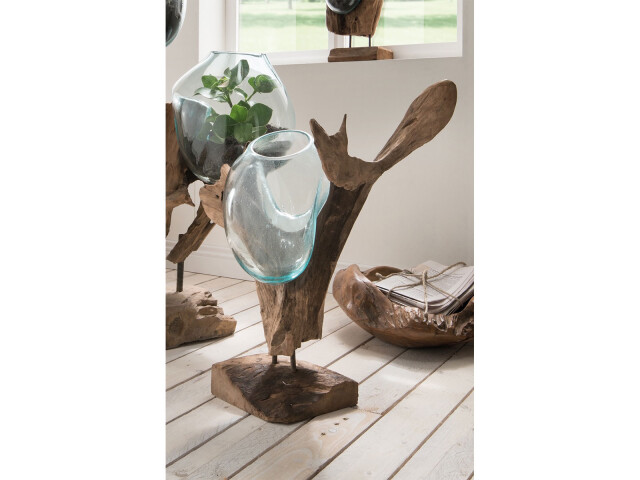 Deko-Glas >Tacipi< in Teak aus Glas - 45x50x45cm (BxHxT)