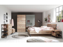 Schwebetürenschrank >Renfrew< in Old Style hell - 215x210x63cm (BxHxT)