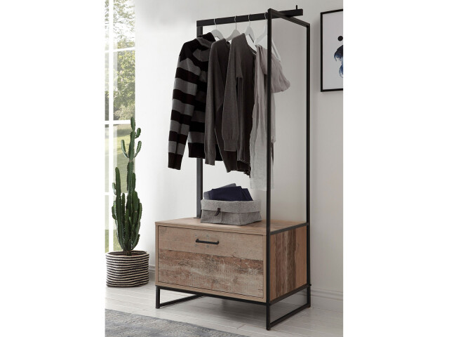Kompaktgarderobe >Renfrew< in Old Style hell aus Metall - 76x154x50cm (BxHxT)