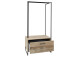Kompaktgarderobe >Renfrew< in Old Style hell aus Metall - 76x154x50cm (BxHxT)