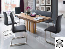 Sitzbank >Muvo III< in Schwarz aus Rindsleder - 155x86x59cm (BxHxT)