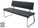 Sitzbank >Muvo III< in Schwarz aus Rindsleder - 155x86x59cm (BxHxT)