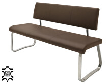 Sitzbank >Muvo IV< in Braun aus Rindsleder -...