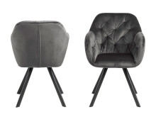 Armlehnstuhl >Lorin I< in Dunkelgrau aus Metall - 57,5x81,5x61,5cm (BxHxT)
